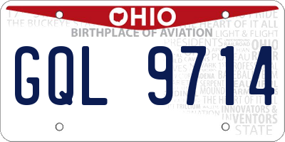 OH license plate GQL9714