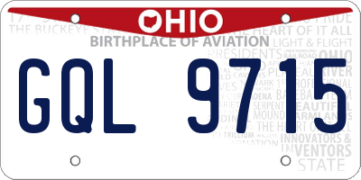 OH license plate GQL9715
