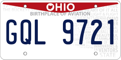 OH license plate GQL9721