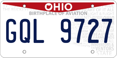 OH license plate GQL9727