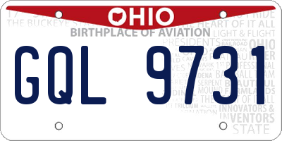 OH license plate GQL9731