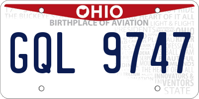 OH license plate GQL9747