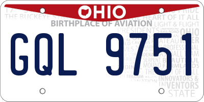 OH license plate GQL9751