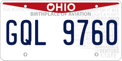 OH license plate GQL9760