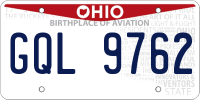 OH license plate GQL9762