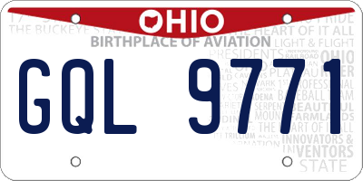 OH license plate GQL9771