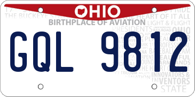OH license plate GQL9812