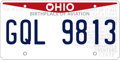OH license plate GQL9813