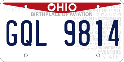 OH license plate GQL9814