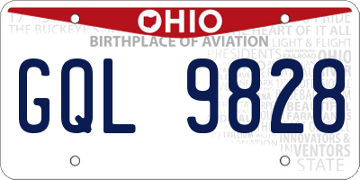 OH license plate GQL9828