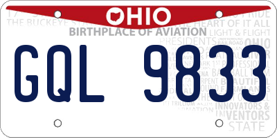 OH license plate GQL9833