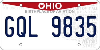 OH license plate GQL9835