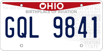 OH license plate GQL9841