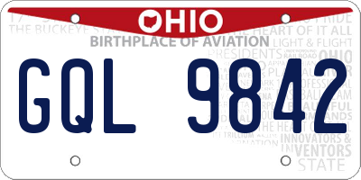 OH license plate GQL9842