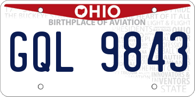 OH license plate GQL9843