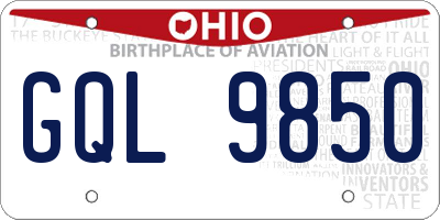 OH license plate GQL9850