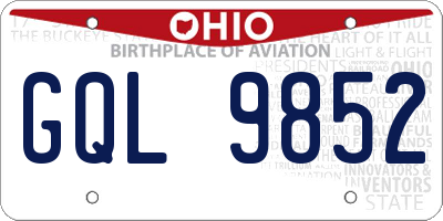 OH license plate GQL9852