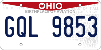 OH license plate GQL9853