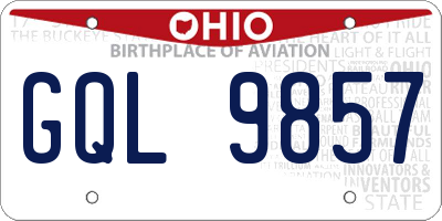 OH license plate GQL9857