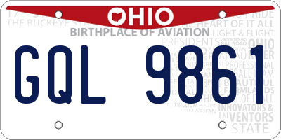 OH license plate GQL9861