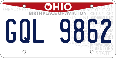 OH license plate GQL9862