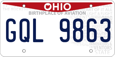 OH license plate GQL9863