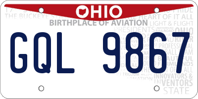 OH license plate GQL9867