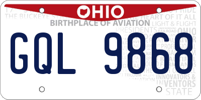 OH license plate GQL9868