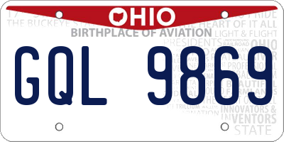 OH license plate GQL9869