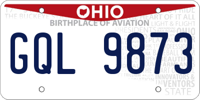 OH license plate GQL9873