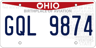 OH license plate GQL9874