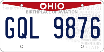 OH license plate GQL9876