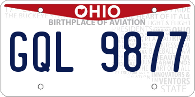 OH license plate GQL9877