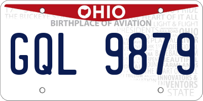 OH license plate GQL9879