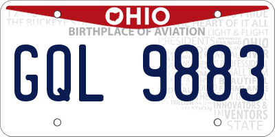 OH license plate GQL9883
