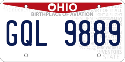 OH license plate GQL9889