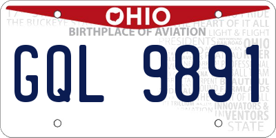 OH license plate GQL9891