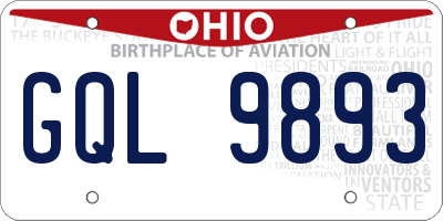 OH license plate GQL9893