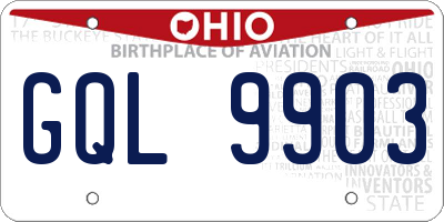 OH license plate GQL9903