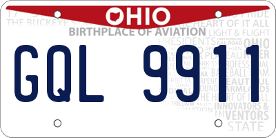 OH license plate GQL9911