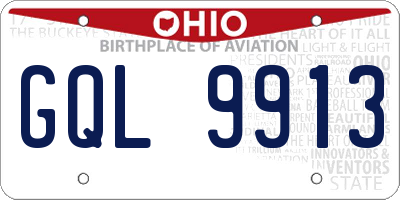 OH license plate GQL9913