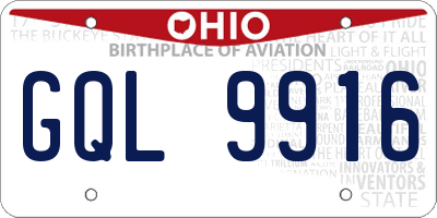 OH license plate GQL9916