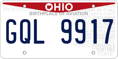 OH license plate GQL9917