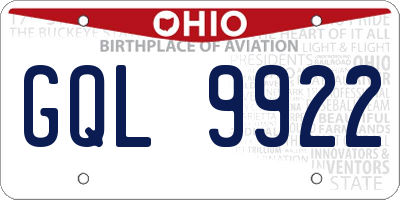OH license plate GQL9922