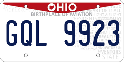 OH license plate GQL9923
