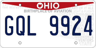 OH license plate GQL9924