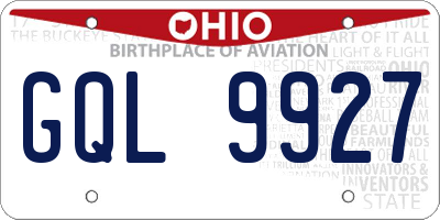 OH license plate GQL9927