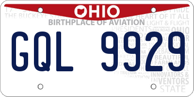 OH license plate GQL9929