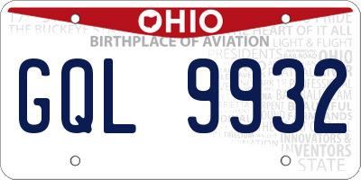 OH license plate GQL9932