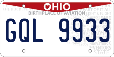 OH license plate GQL9933